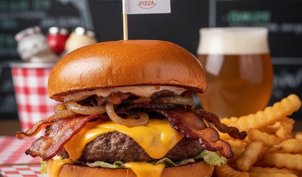 Bacon Lovers Unite Beef Bacon Burger Around Palatine