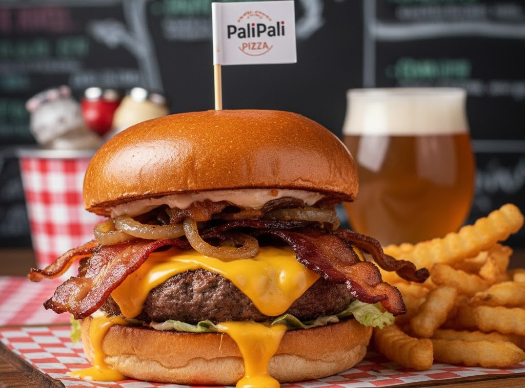 Bacon Lovers Unite Beef Bacon Burger Around Palatine